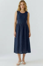 Dark Blue Sleeveless Midi Dress