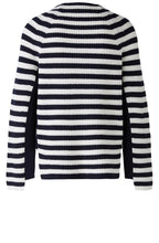Dark Blue Striped Jumper with Zip Detail