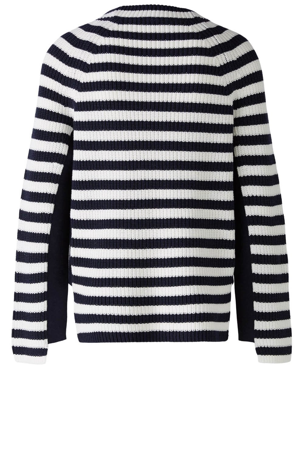 Dark Blue Striped Jumper with Zip Detail