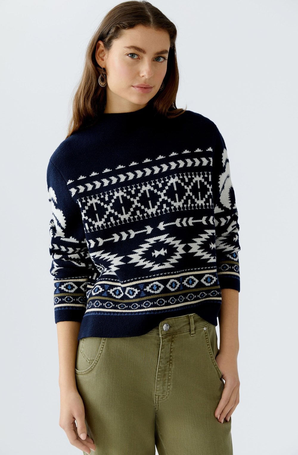Dark Blue Western Pattern Jumper