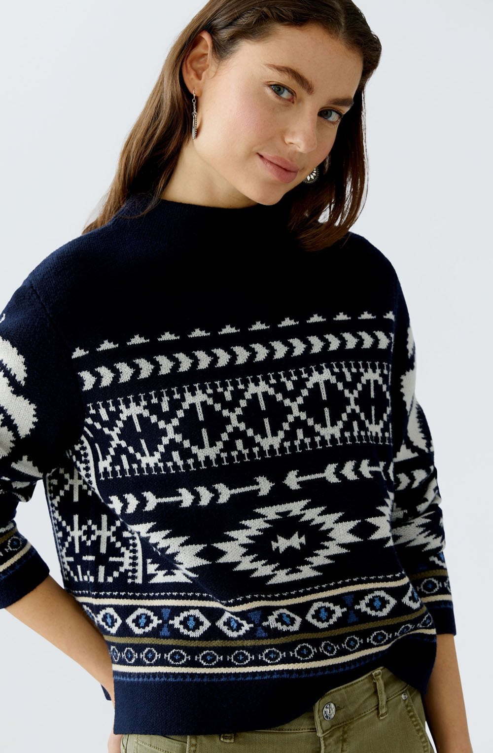 Dark Blue Western Pattern Jumper