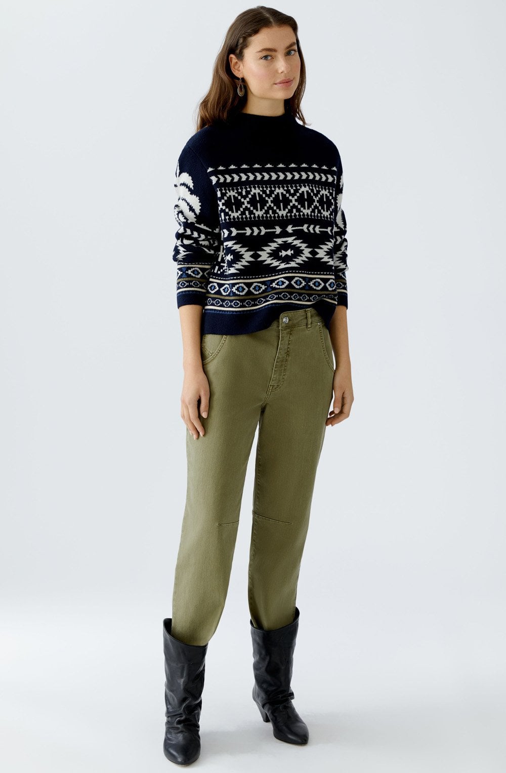 Dark Blue Western Pattern Jumper