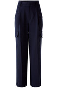 Dark Blue Wide Leg Cargo Trousers