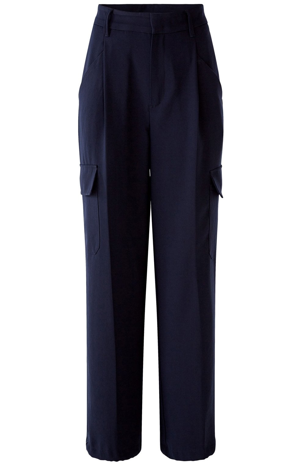 Dark Blue Wide Leg Cargo Trousers