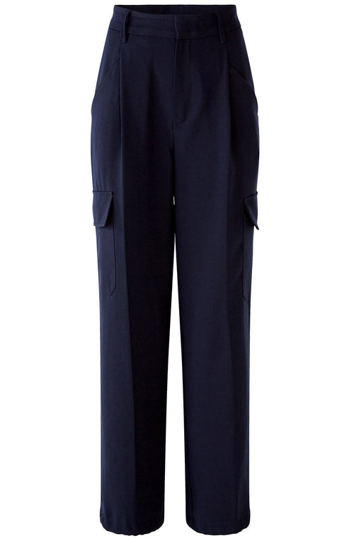 Dark Blue Wide Leg Cargo Trousers