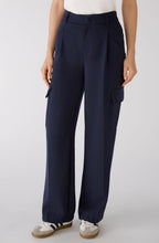 Dark Blue Wide Leg Cargo Trousers