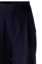 Dark Blue Wide Leg Cargo Trousers
