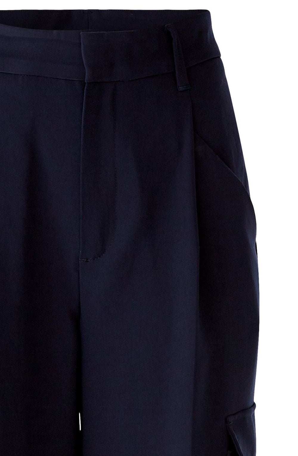 Dark Blue Wide Leg Cargo Trousers