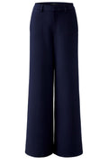 Dark Blue Wide Leg Scuba Trousers