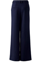 Dark Blue Wide Leg Scuba Trousers