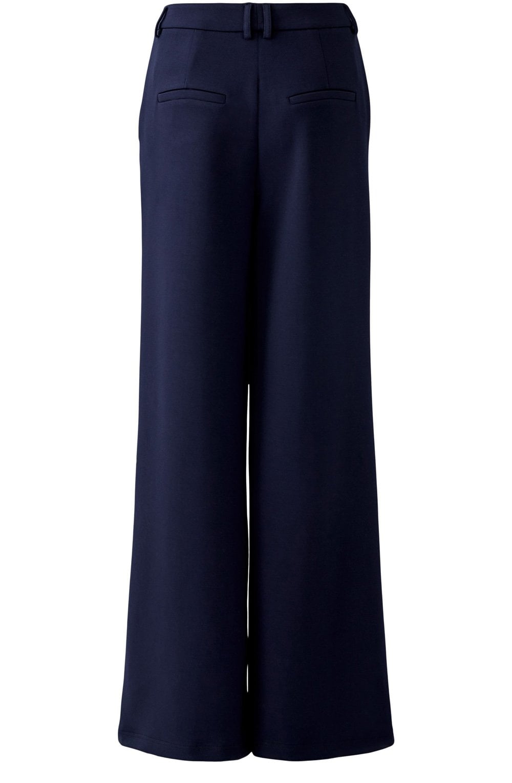 Dark Blue Wide Leg Scuba Trousers