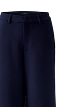 Dark Blue Wide Leg Scuba Trousers