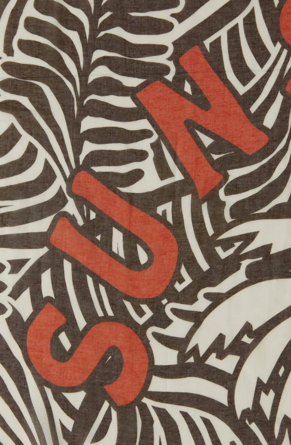 Dark Brown and Red Orange Bold Print Scarf