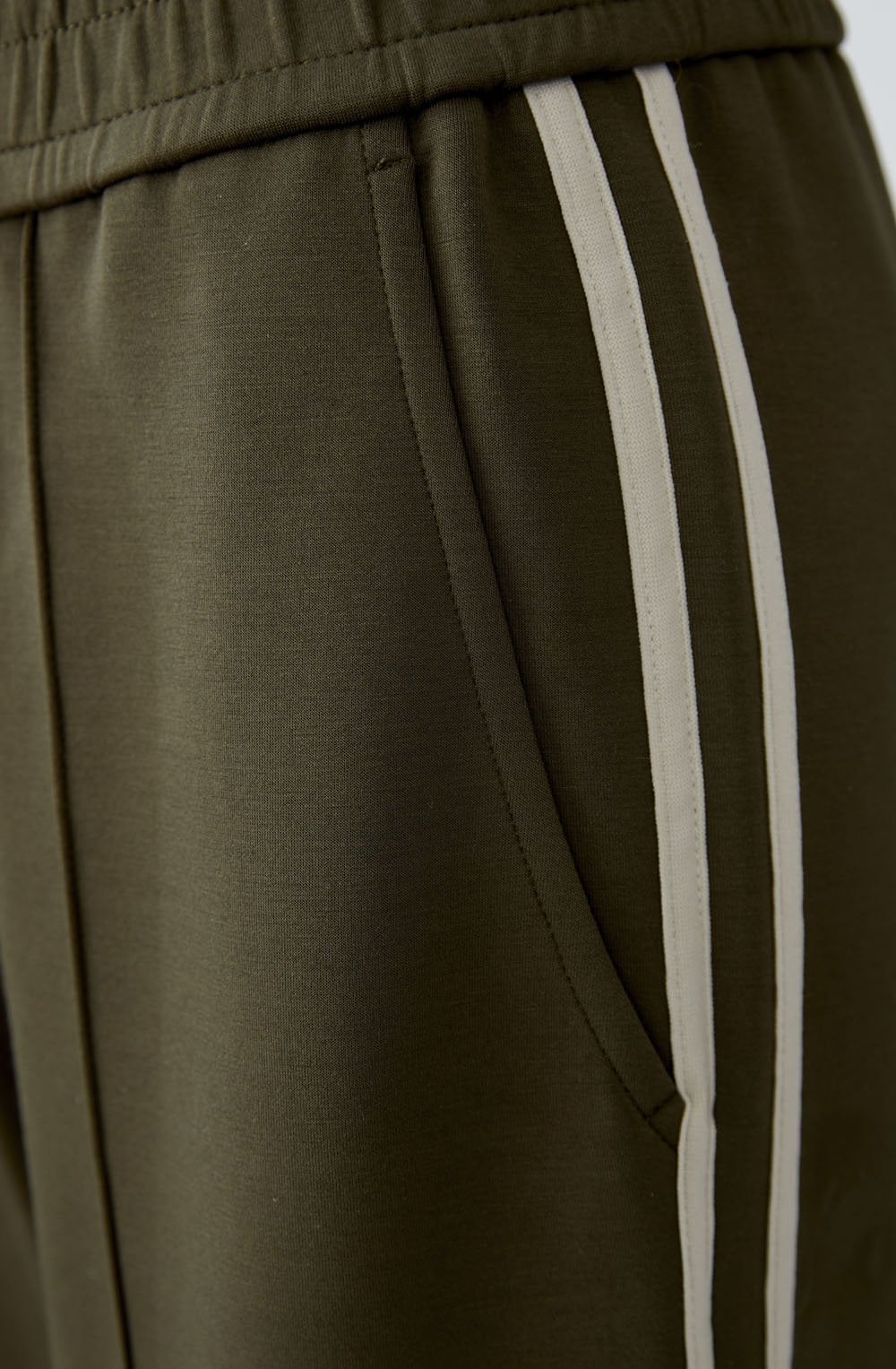 Dark Brown Cream Contrasting Stripe Sporty Trousers