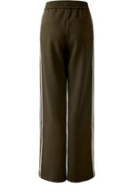 Dark Brown Cream Contrasting Stripe Sporty Trousers