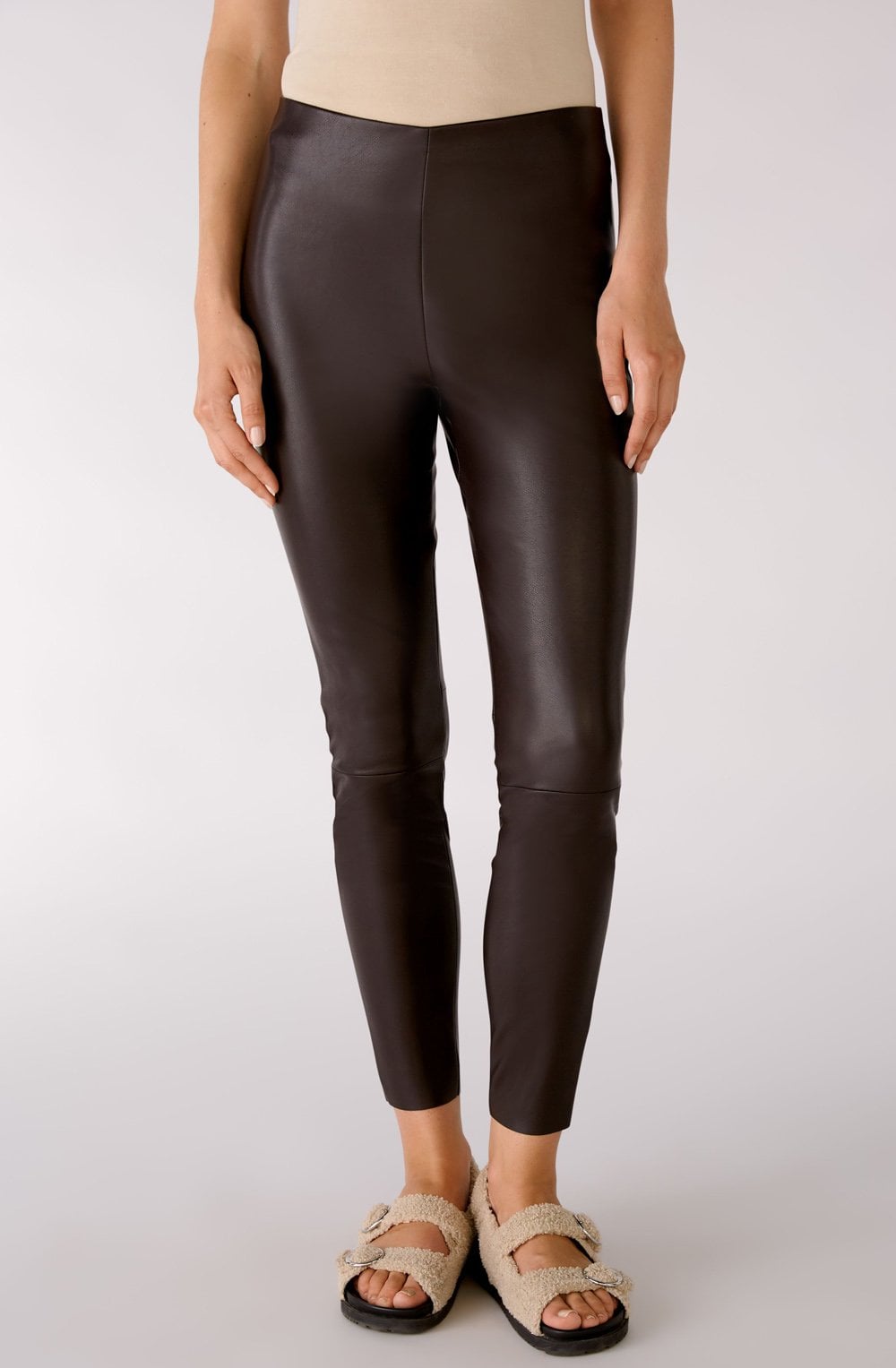 Dark Brown Faux Leather Leggings