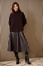 Dark Brown Faux Leather Skirt