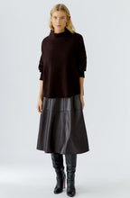 Dark Brown Faux Leather Skirt