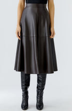 Dark Brown Faux Leather Skirt