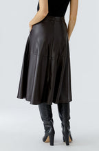 Dark Brown Faux Leather Skirt