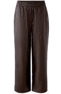 Dark Brown Faux Leather Wide Leg Trousers