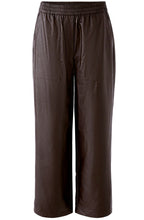Dark Brown Faux Leather Wide Leg Trousers
