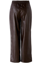 Dark Brown Faux Leather Wide Leg Trousers