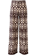 Dark Brown Jersey Wide Leg Trousers