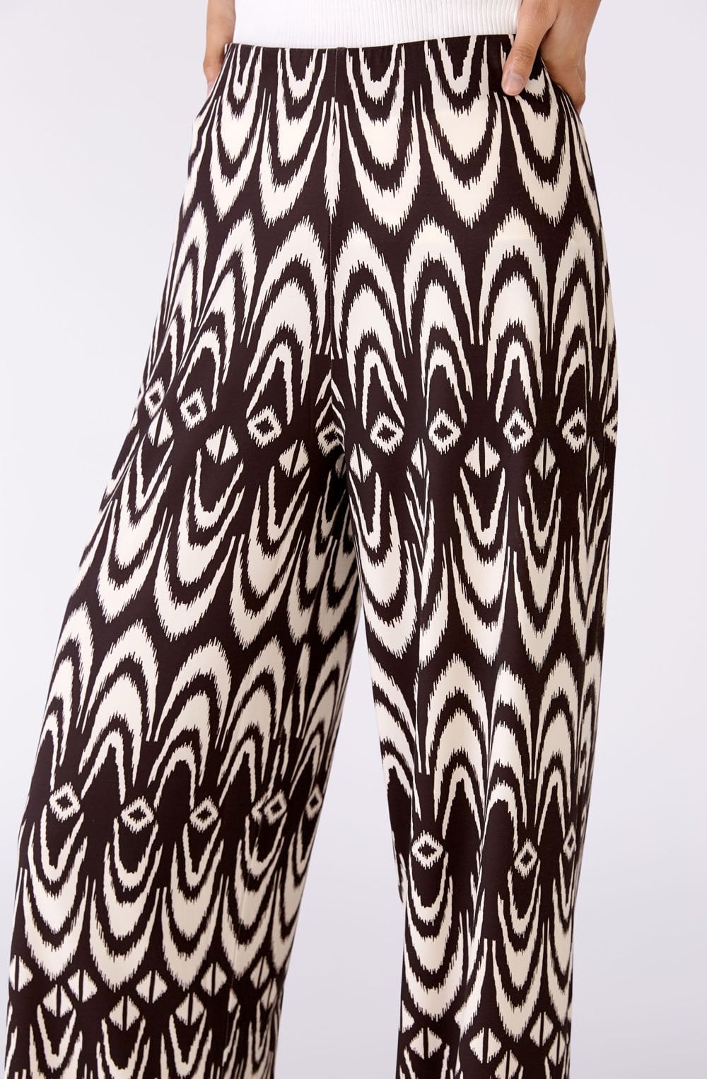 Dark Brown Jersey Wide Leg Trousers