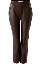 Dark Brown Leather Straight Leather Trousers