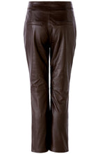 Dark Brown Leather Straight Leather Trousers