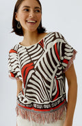 Dark Brown & Orange Tassel Jumper