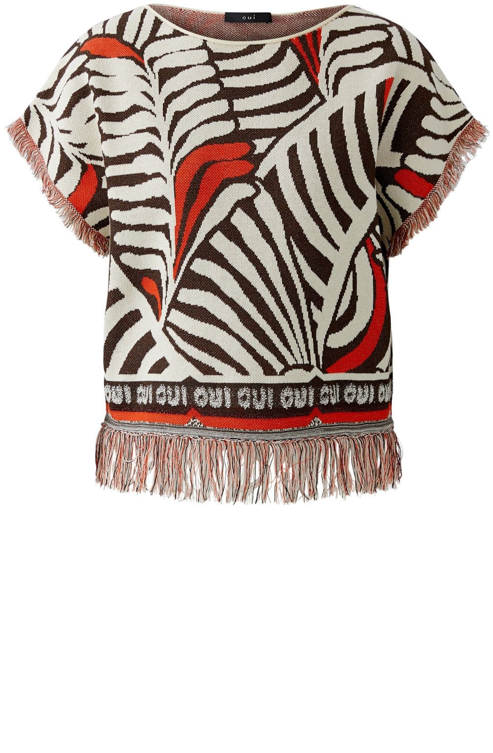 Dark Brown & Orange Tassel Jumper