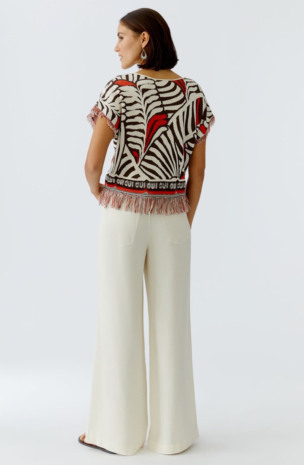 Dark Brown & Orange Tassel Jumper