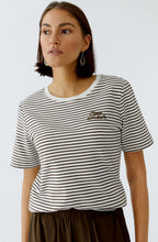 Dark Brown Striped Ciao Amour T Shirt