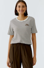 Dark Brown Striped Ciao Amour T Shirt