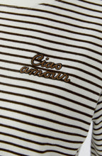 Dark Brown Striped Ciao Amour T Shirt