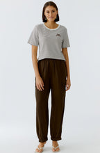 Dark Brown Striped Ciao Amour T Shirt