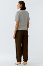 Dark Brown Striped Ciao Amour T Shirt
