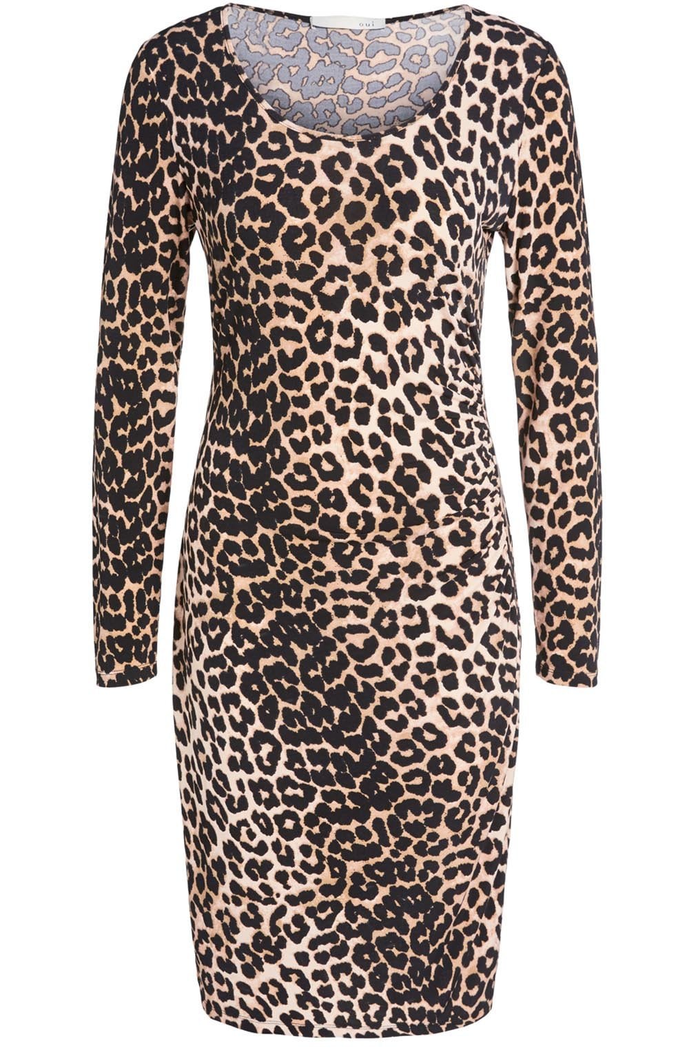 Dark Camel Black Animal Print Dress