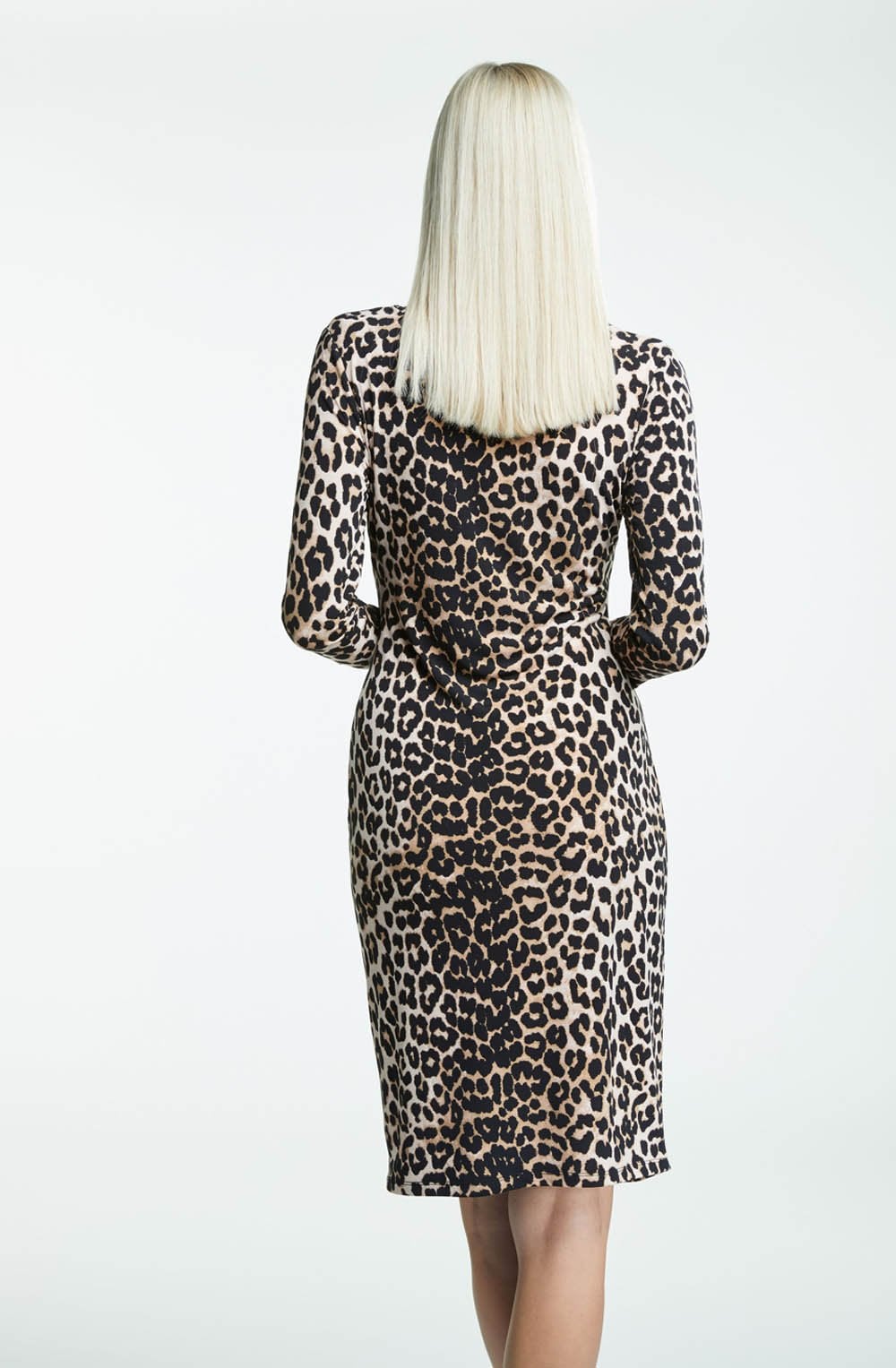 Dark Camel Black Animal Print Dress
