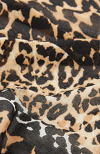 Dark Camel Black Animal Print Scarf