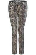 Dark Camel Black Animal Print Trousers