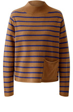 Dark Camel Blue Striped Jumper