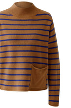 Dark Camel Blue Striped Jumper