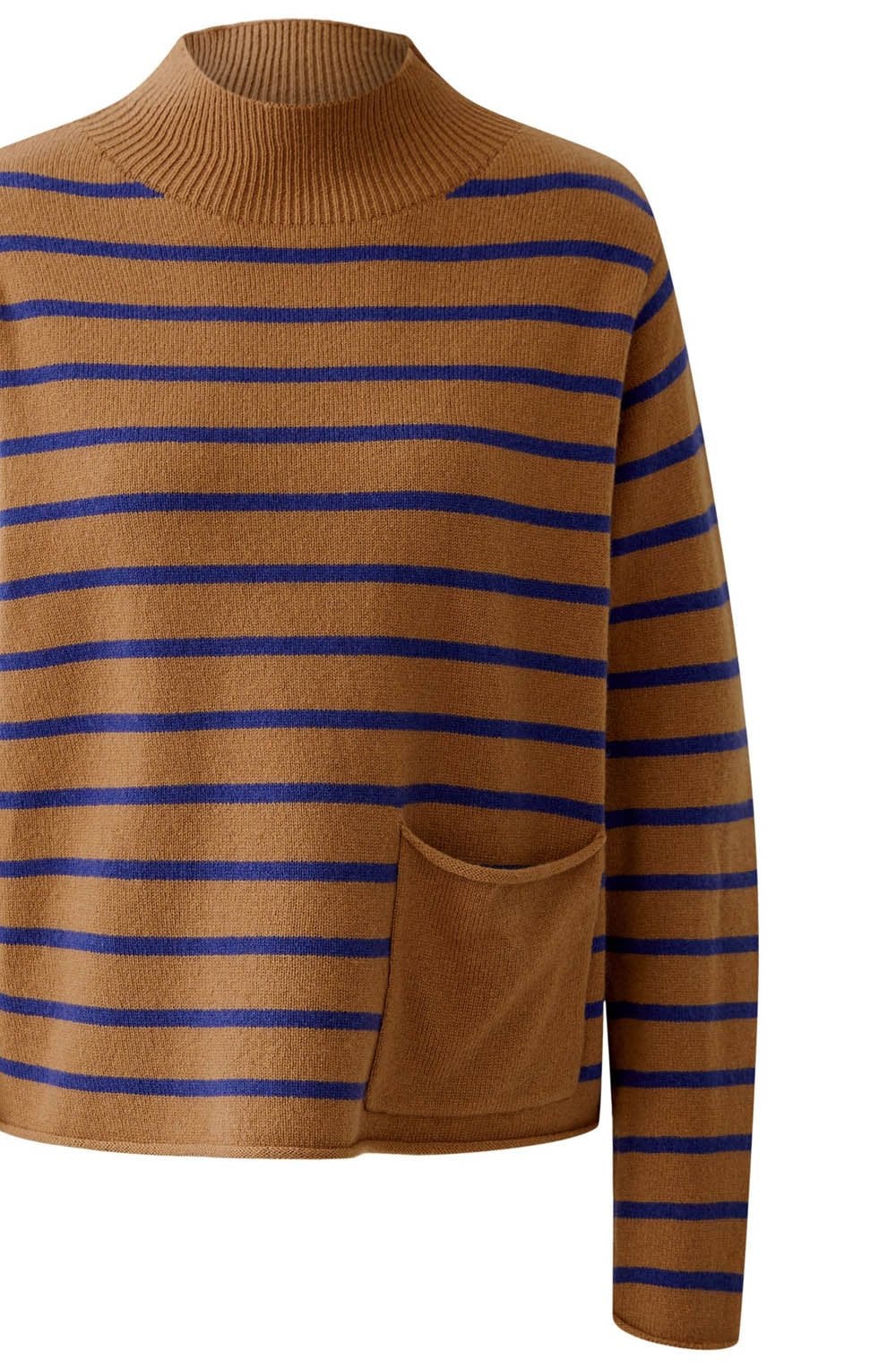 Dark Camel Blue Striped Jumper
