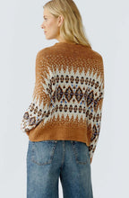 Dark Camel Bold Print Oversized Jumper