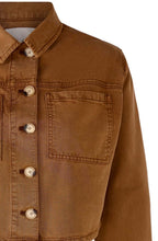 Dark Camel Cropped Denim Jacket