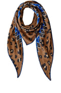Dark Camel Leopard and Blue Scarf