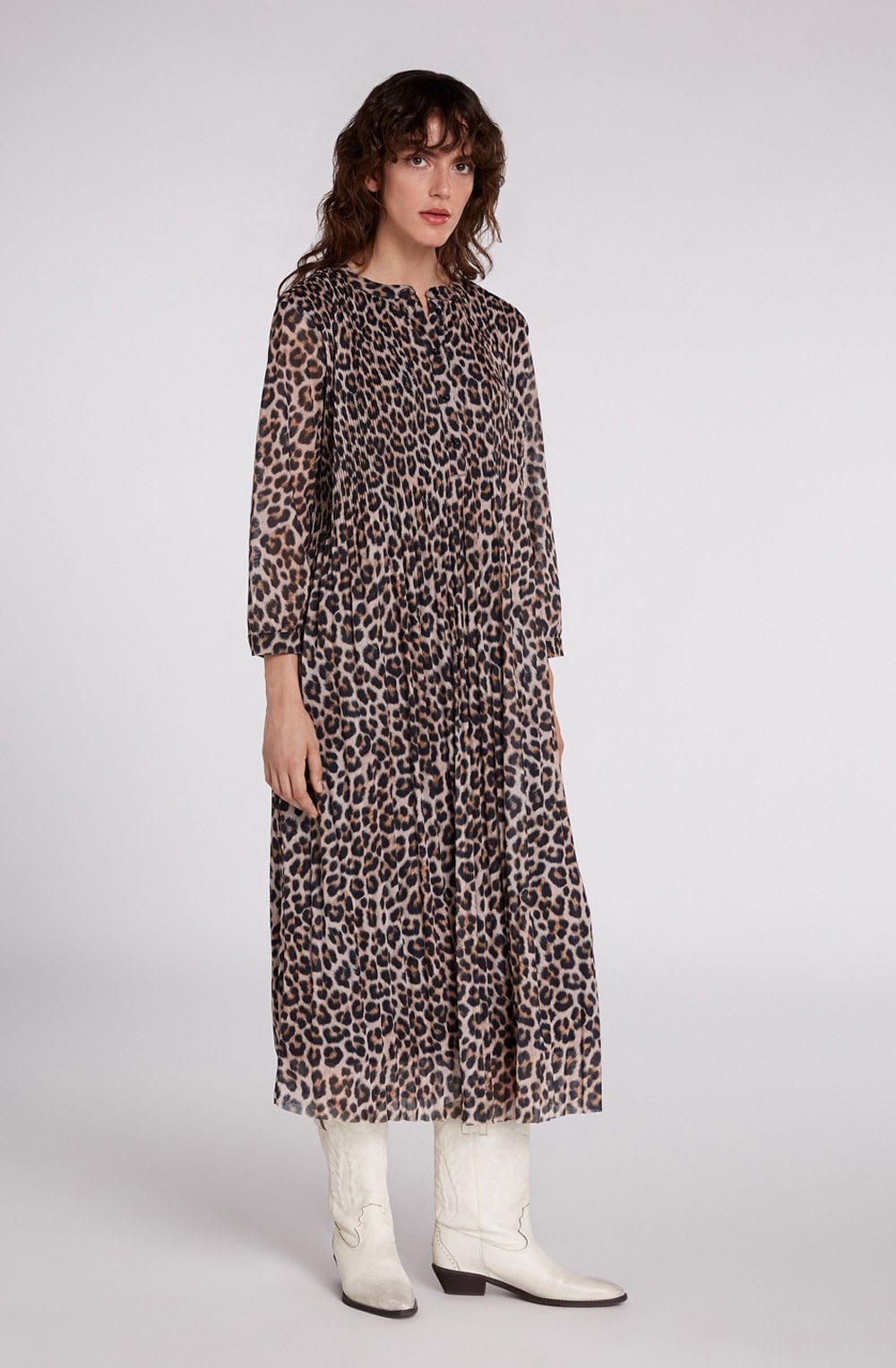 Dark Camel Leopard Print Dress